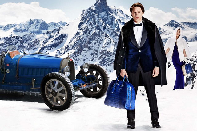 德国品牌Bugatti，推出了2015秋冬男装型录，成熟男士的风度，从蓝色的皮衣、大衣、以及西裤中，展露无遗。设计选取高档面料，具有光泽感。天鹅绒的礼服映出的缕缕光芒，散发着幽然的魅力。