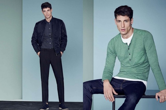 男模Nicolas Ripoll再度与瑞典品牌H&M合作推出春季男装型录。新年伊始，依旧延续一贯的休闲风格，舒适、简约的设计，有着永不过时的吸引力。纯色牛仔衬衫与紧身裤，显得干净利落，年轻而时尚。