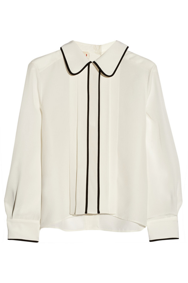 滚边真丝马罗坎平纹绉女衫