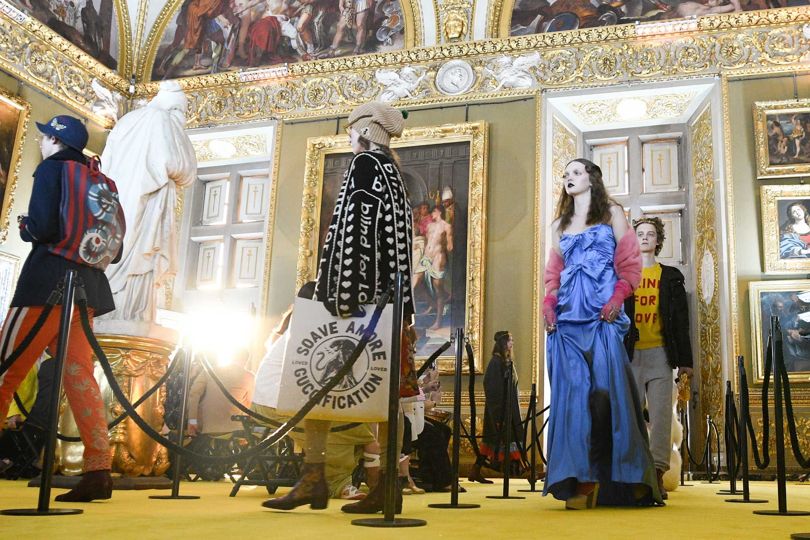 gucci cruise 2018, held in the palatine gallery of the pitti