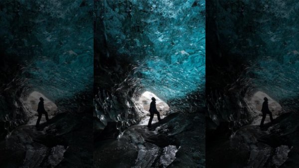 位于冰岛南部的瓦特那(Vatnajökull)国家公园有一个壮观的寒冰形成的洞穴，每年吸引着世界各地慕名而来的游客。这个洞穴由高压的冰川冰形成，景象令人咋舌，进入之后仿佛置身于万年寒冰之下。