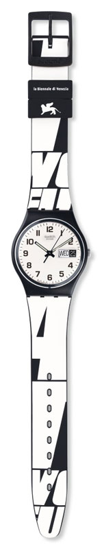 Swatch已经以2015威尼斯国际艺术双年展的视觉标识为主题创作了一款名为“ALL THE WORLD’S FUTURE（全世界的未来）”的特别款腕表。为进一步庆祝“Swatch Faces 2015”的展出，以及展现Swatch对于艺术以及对于参加双年展艺术家的长期支持，“ALL THE WORLD’S FUTURE（全世界的未来）”（GB7431）将于5月在2015威尼斯国际艺术双年展的现场以及Swatch特别指定的几个专卖店进行销售。