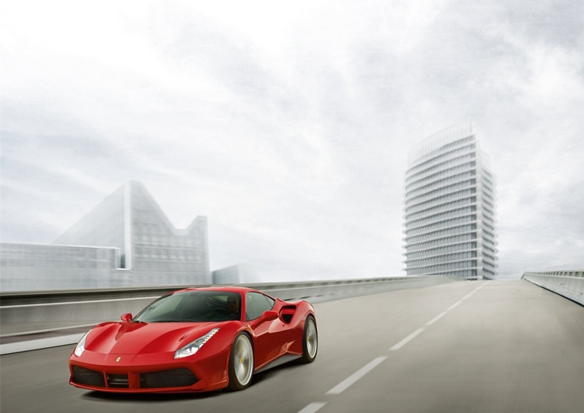 Ferrari 488 GTB (2016)搭载3.9升V8双涡轮发动机，输出最大功率670马力，峰值扭矩760牛米，没有匹配混合动力的它显得很纯粹。
488 GTB (2016)自重1475公斤，从0加速到100只需3秒，极速为330公里/小时。