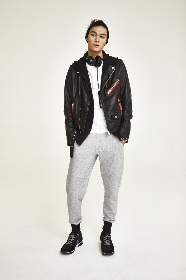 皮夹克 dieselt恤 calvin klein underwear连帽上衣 hugo绑带运动裤