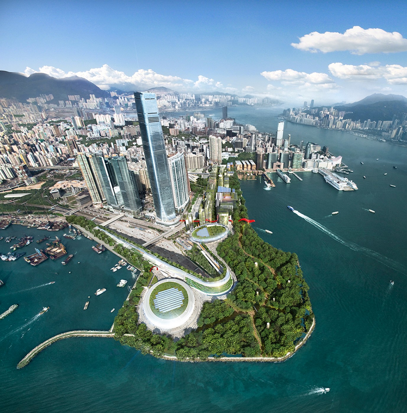 香港全景图片鸟瞰图图片